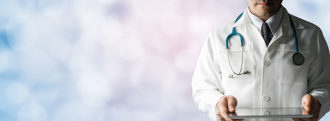 industry solutions, vertical markets, male doctor with tablet, Doing Better Business