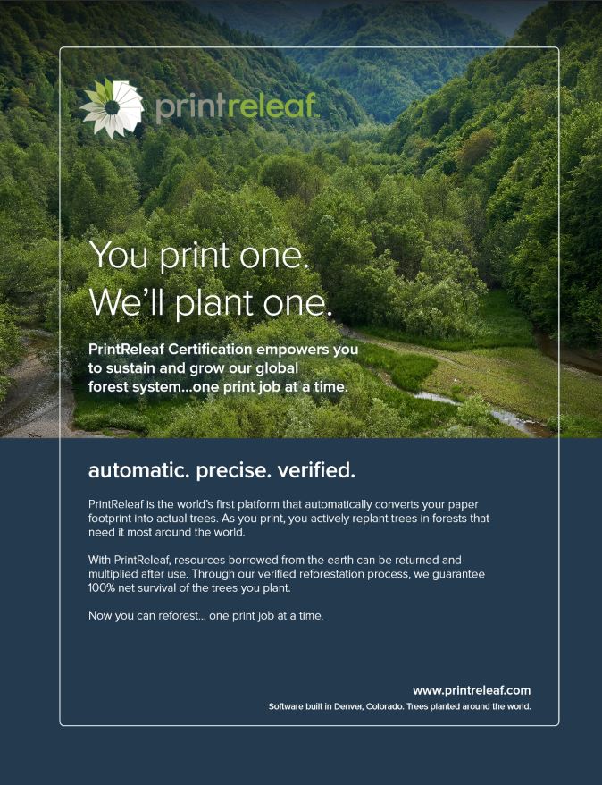 Full Brochure Cover, PrintReleaf, Doing Better Business