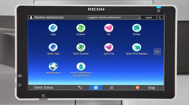 touch screen, user interface, UI, control panel, Ricoh, Doing Better Business