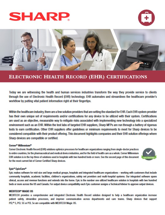 Sharp, Healthcare, Ehr, Emr, Application Compatibility, Doing Better Business