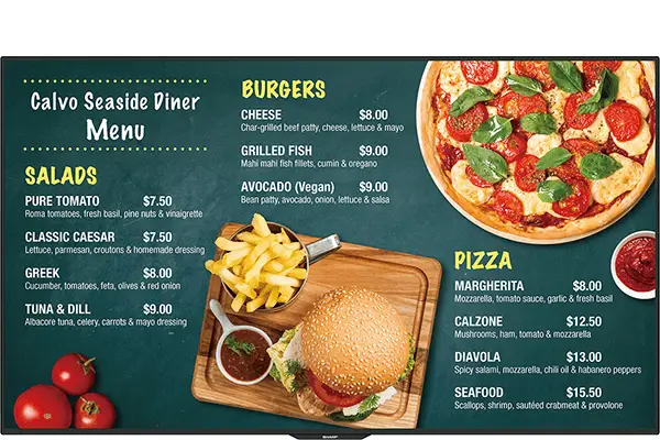 Sharp, Professional Display, menu, Doing Better Business