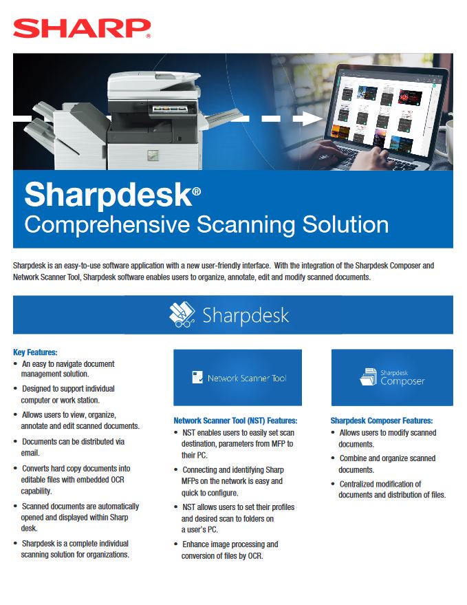 Sharp, Sharpdesk, scanning solution, Doing Better Business