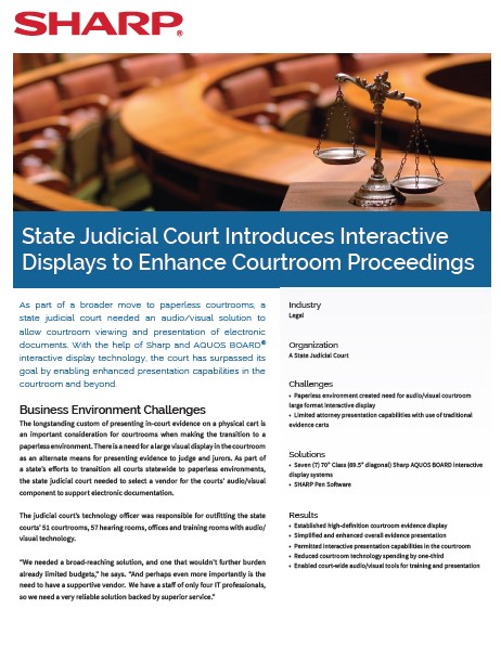 Sharp, State Judicial Court, Case Study, Legal, Doing Better Business