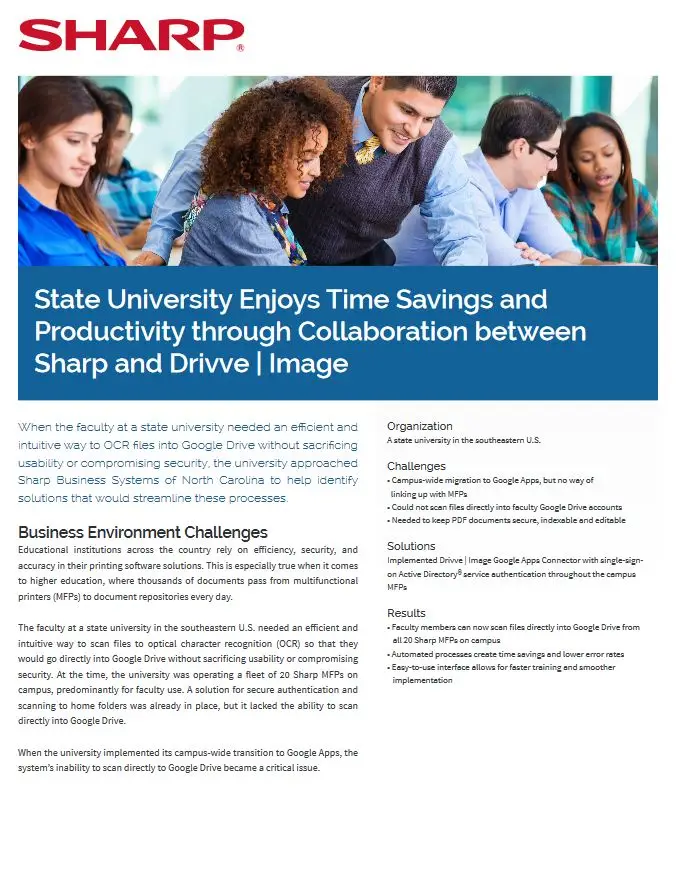 Sharp, State University Drive, Case Study, Education, Doing Better Business