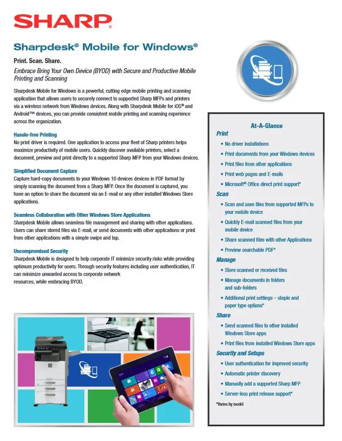 Sharpdesk, Mobile For Windows, sharp, Doing Better Business